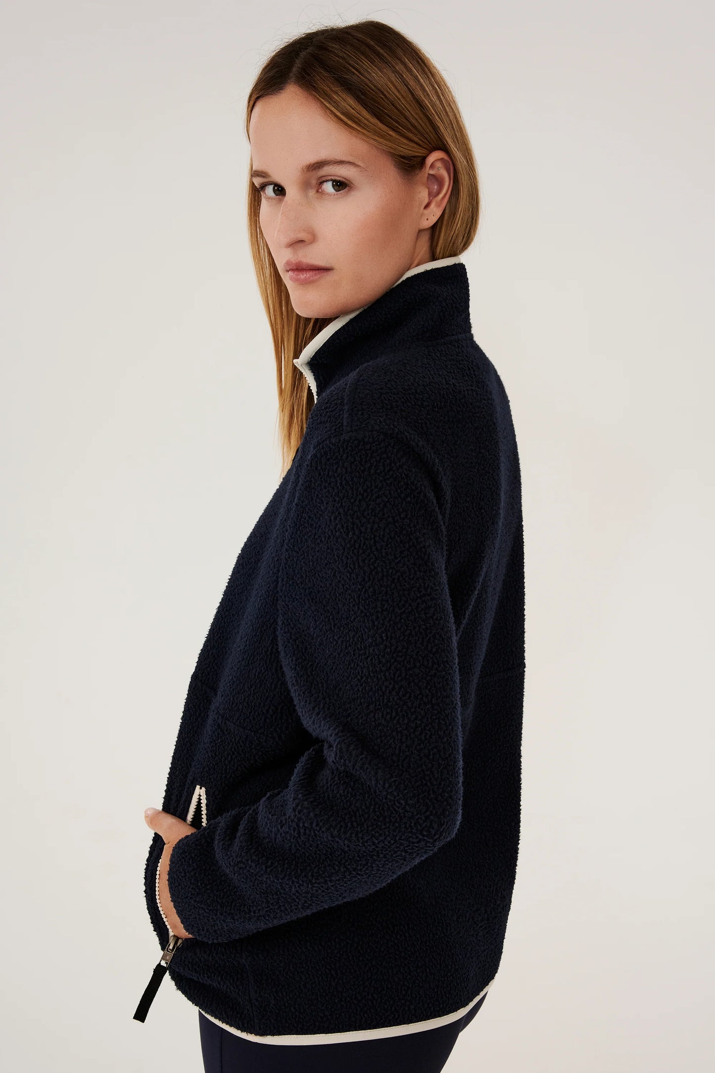 Libby - Indigo Sherpa Half Zip