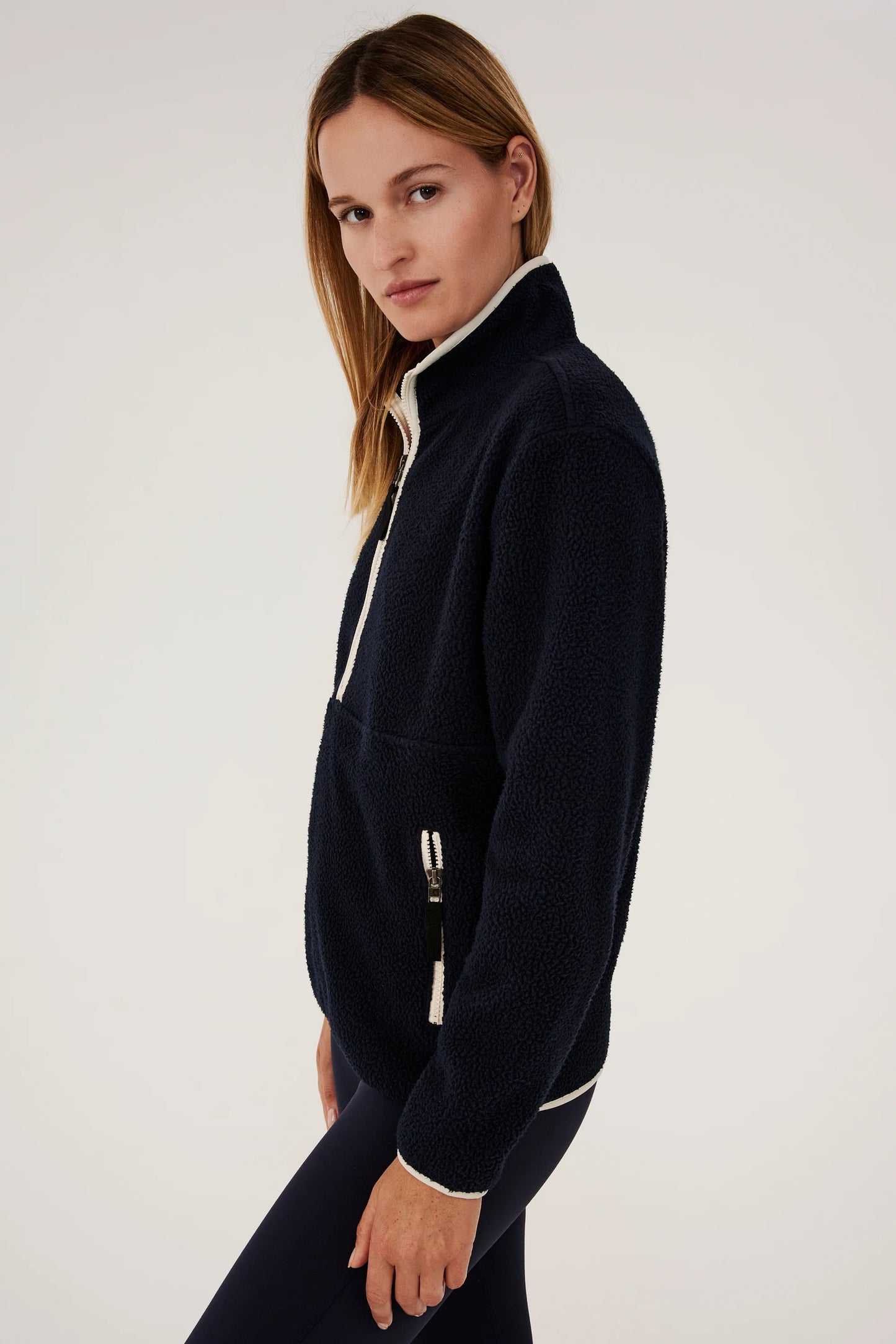 Libby - Indigo Sherpa Half Zip