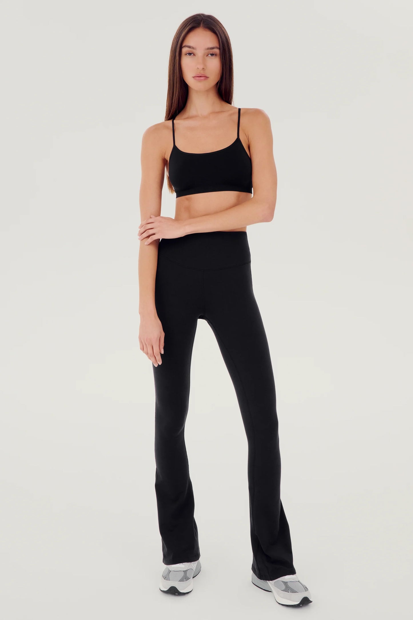 Raquel - Black High Waist Flare Leggings