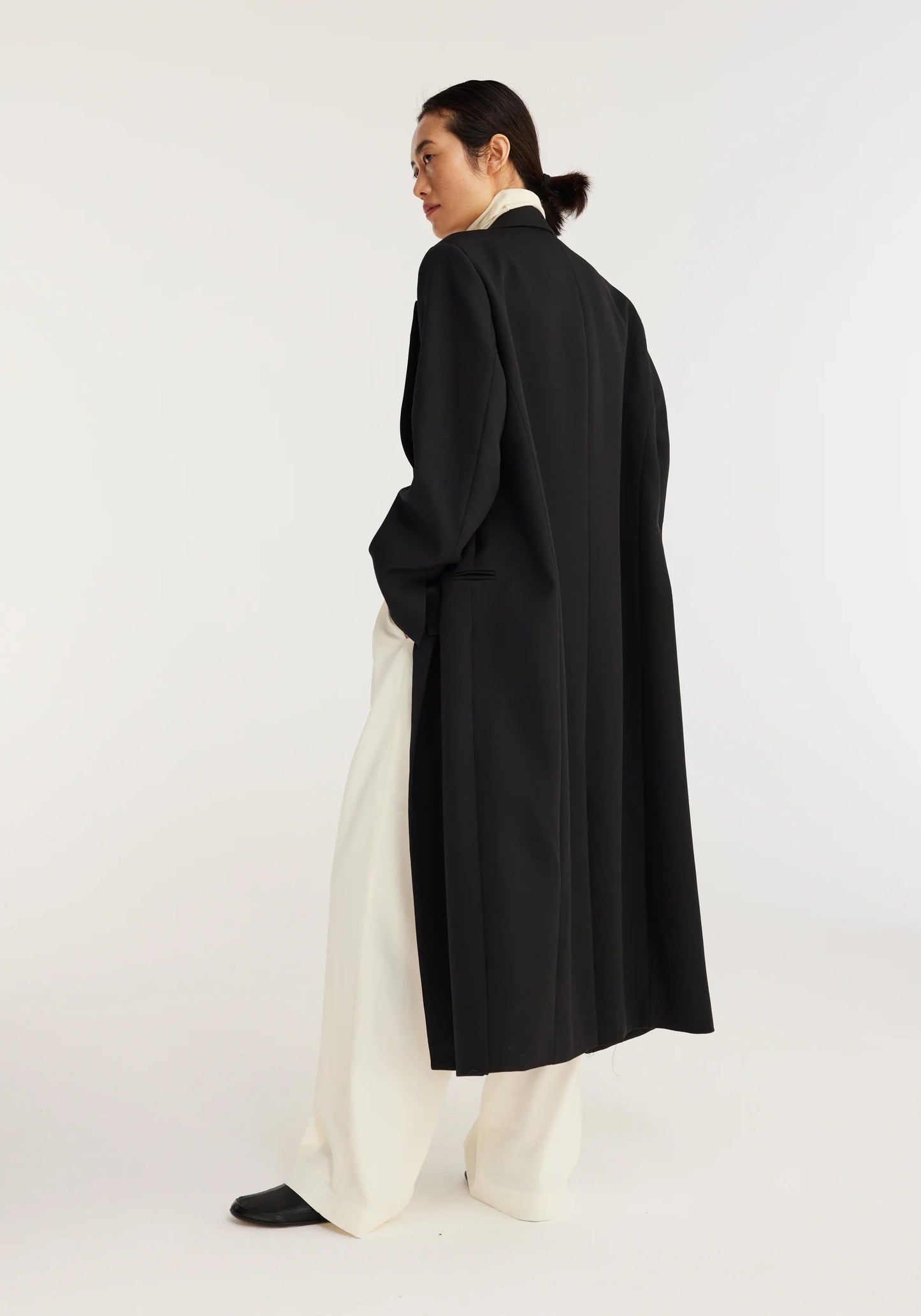 Tailored Black Cape Coat