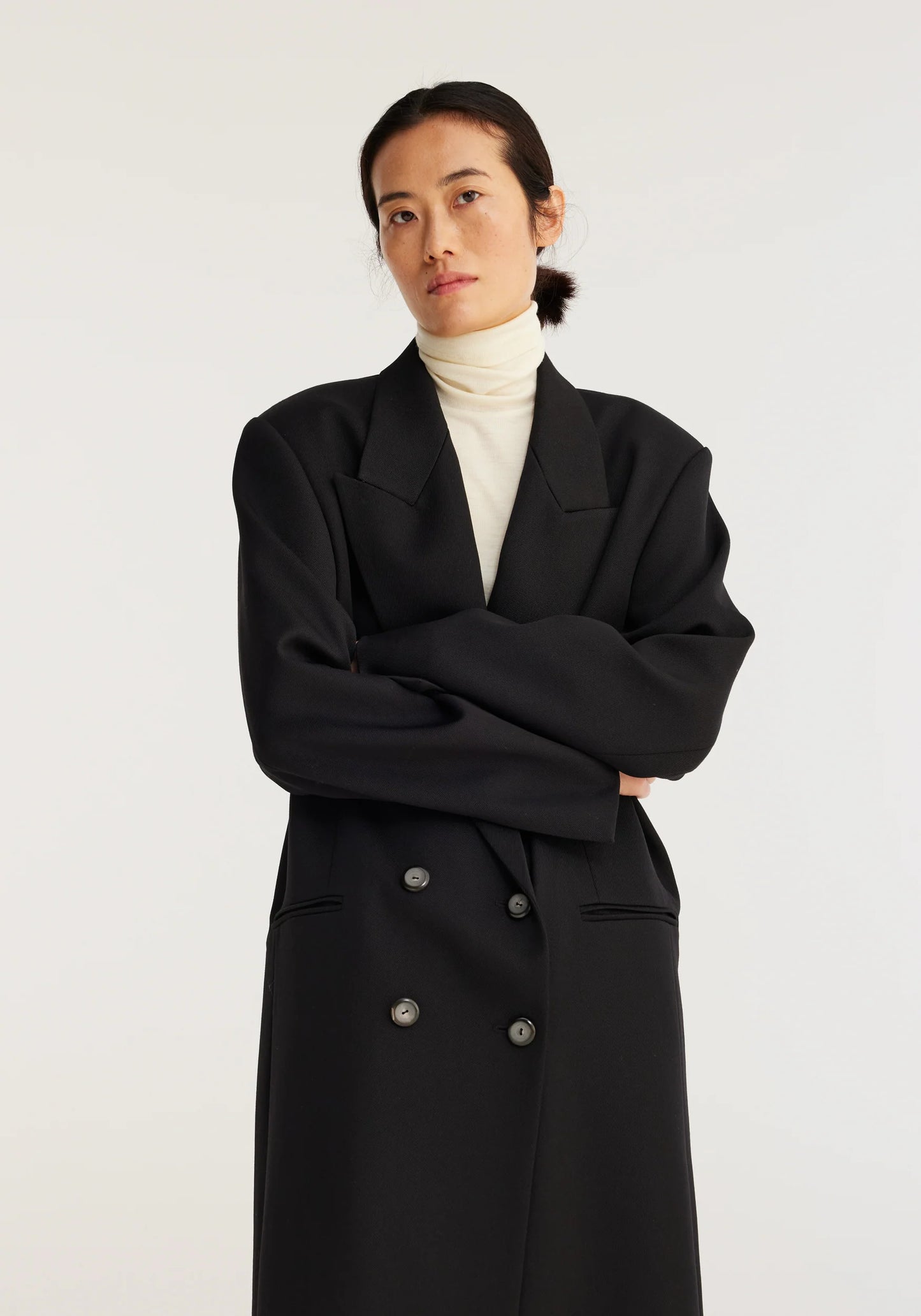 Tailored Black Cape Coat