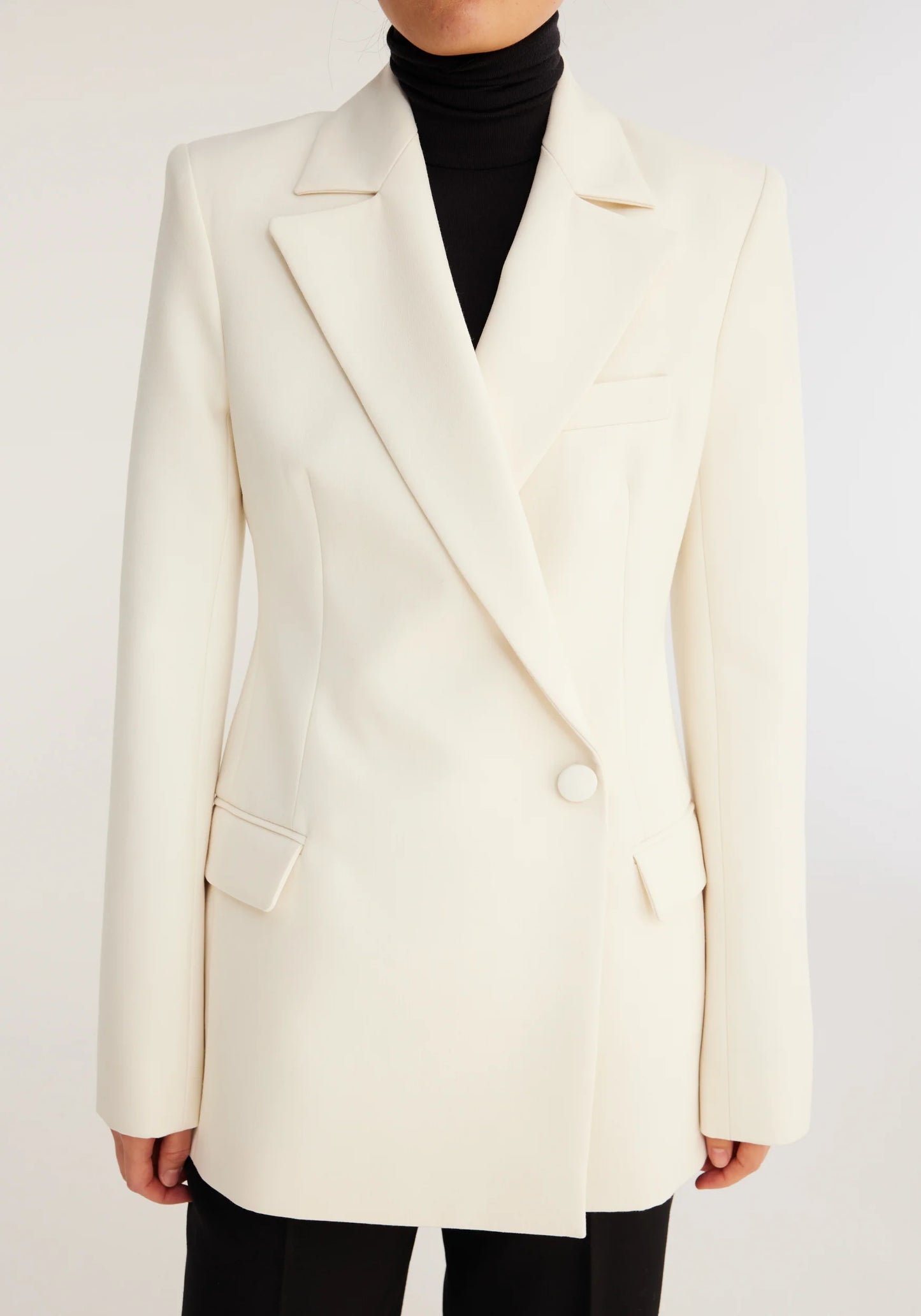 Tailored Ivory Wool Blazer