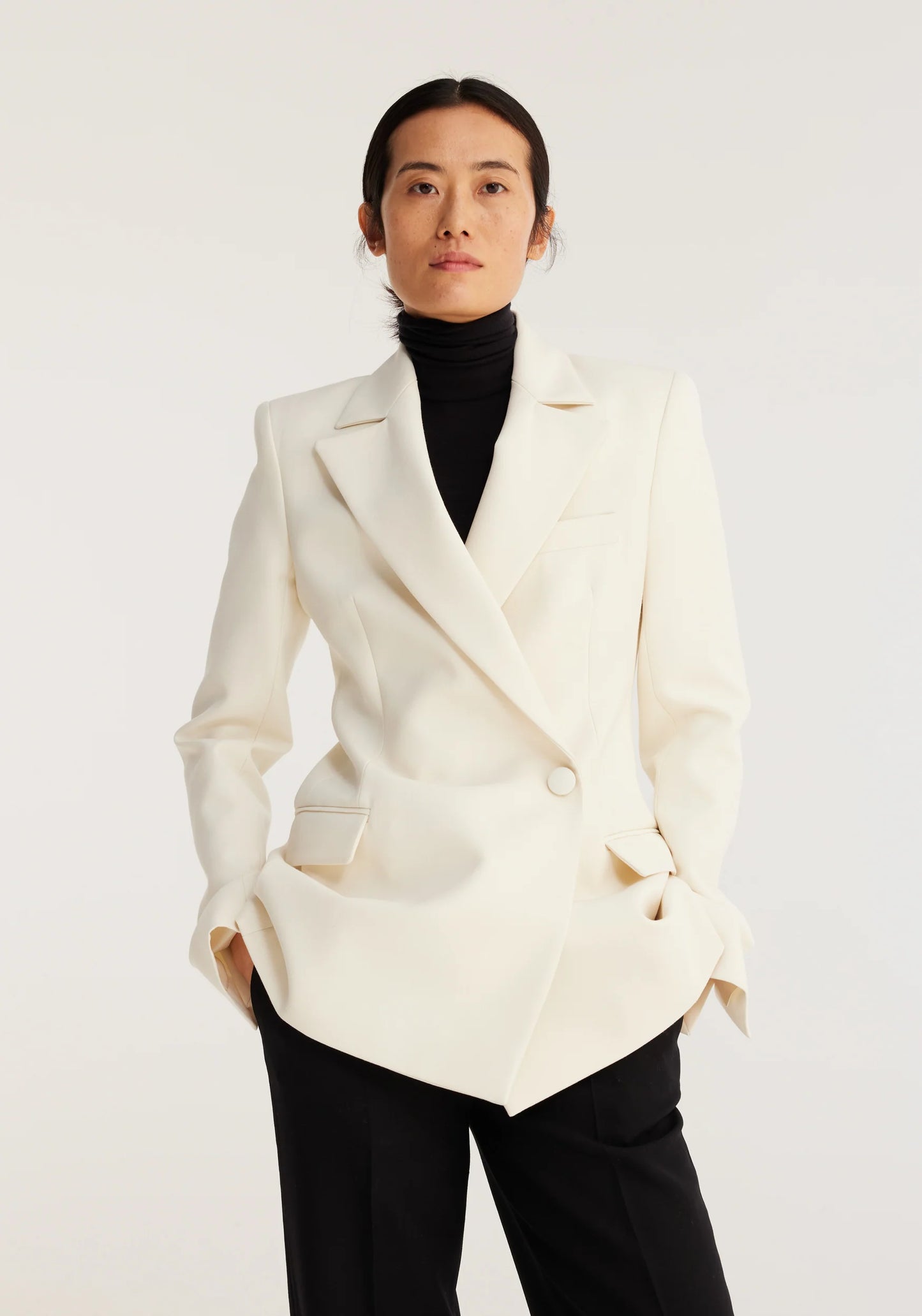 Tailored Ivory Wool Blazer