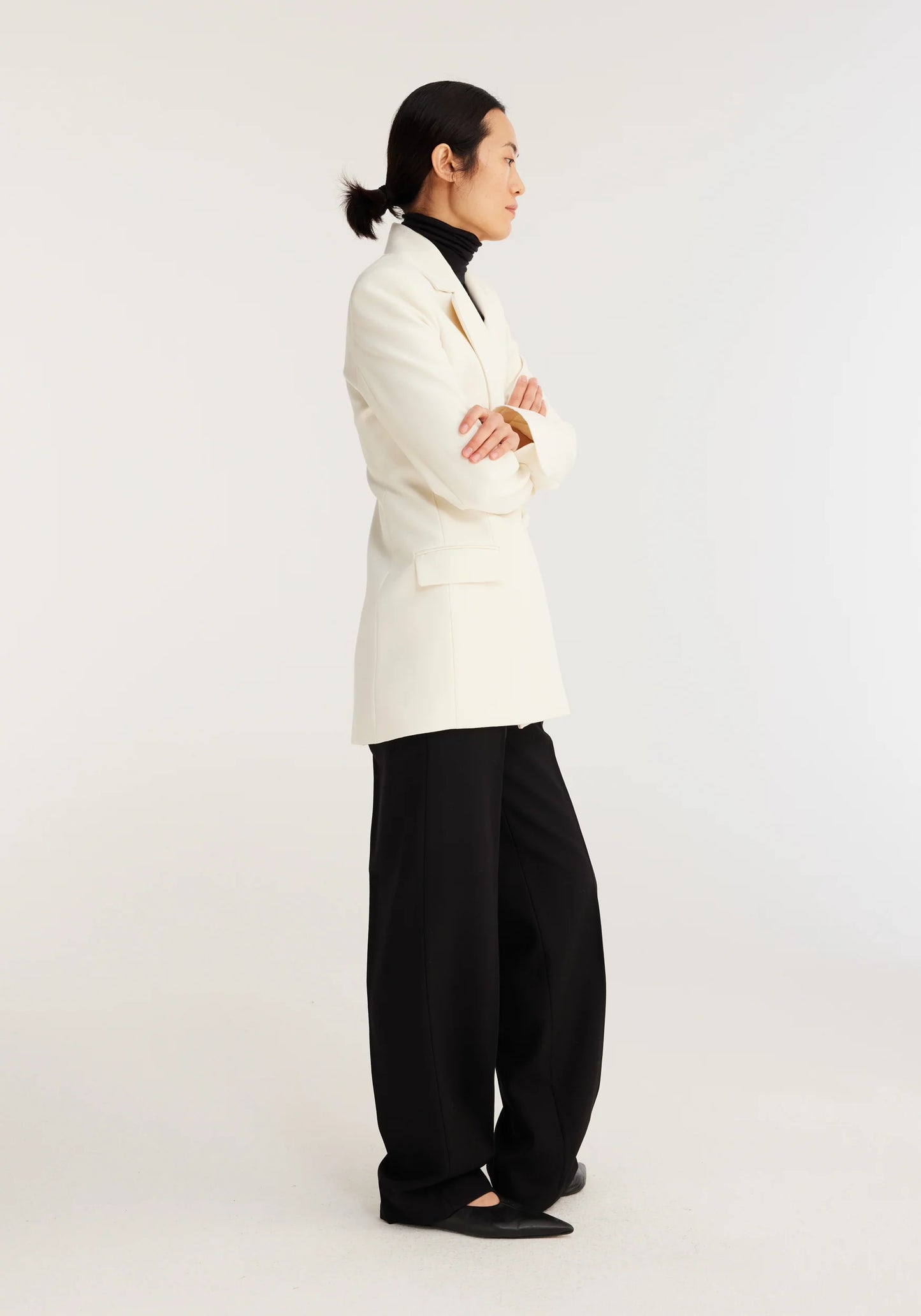 Tailored Ivory Wool Blazer