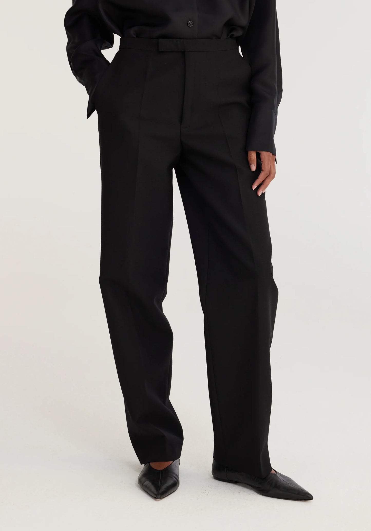 Tailored Black Wool Trousers