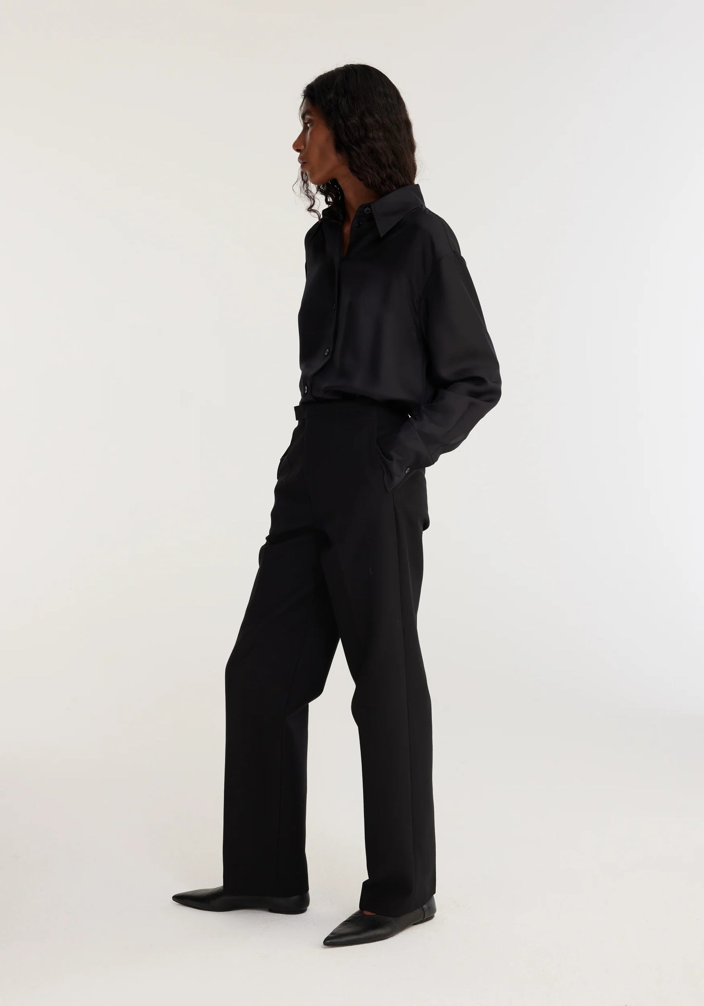 Tailored Black Wool Trousers