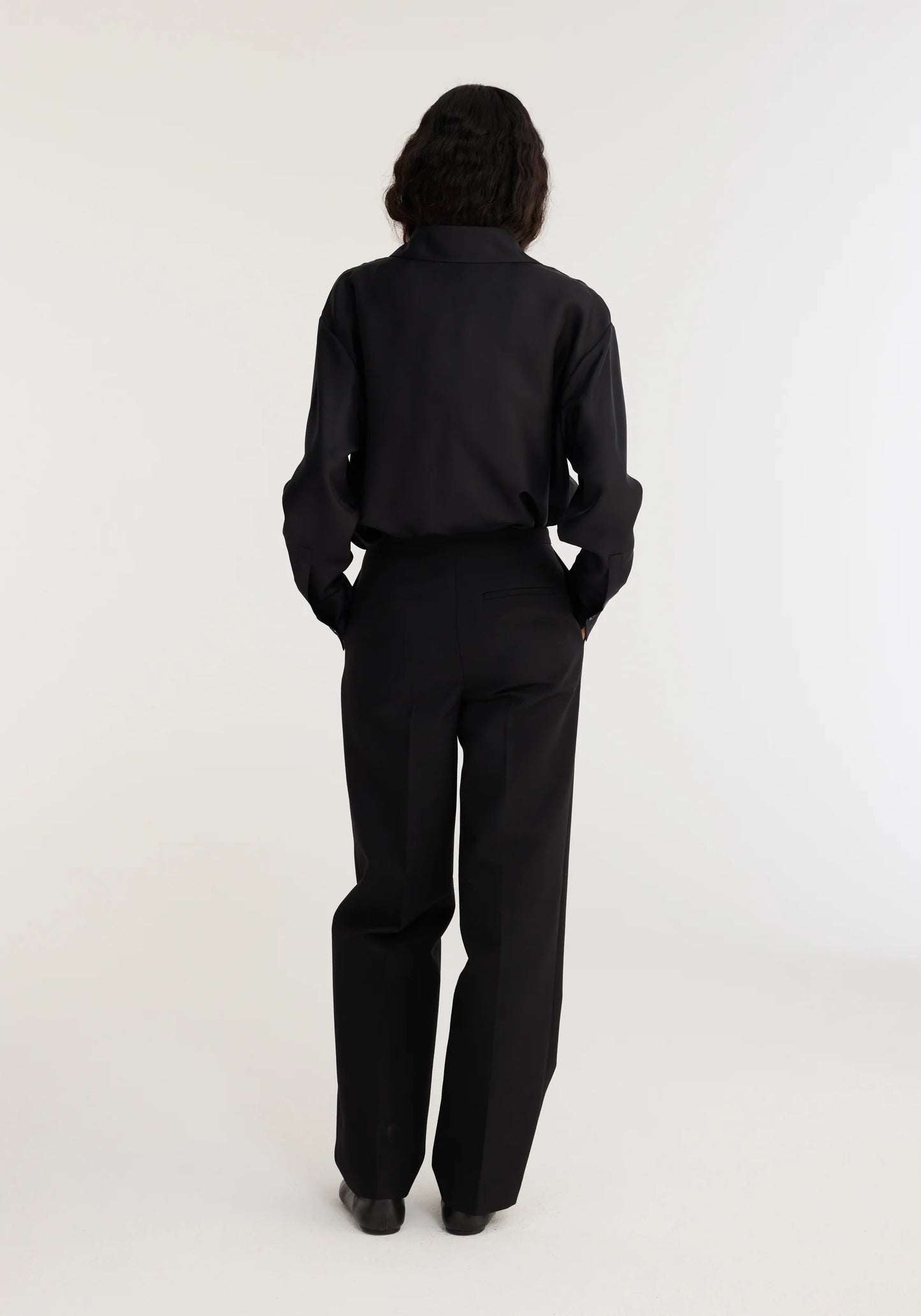 Tailored Black Wool Trousers