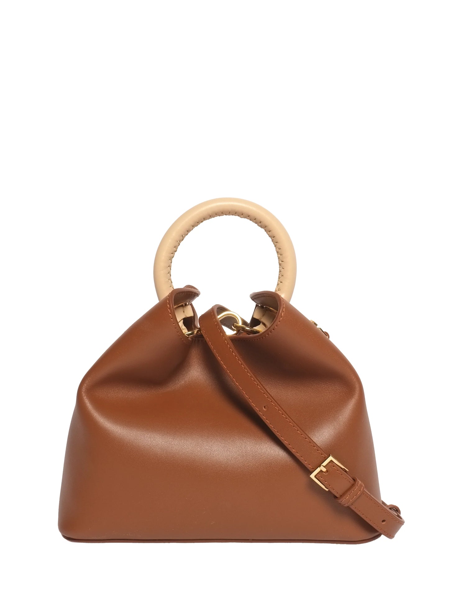 Baozi Leather Cognac/Beige Bag