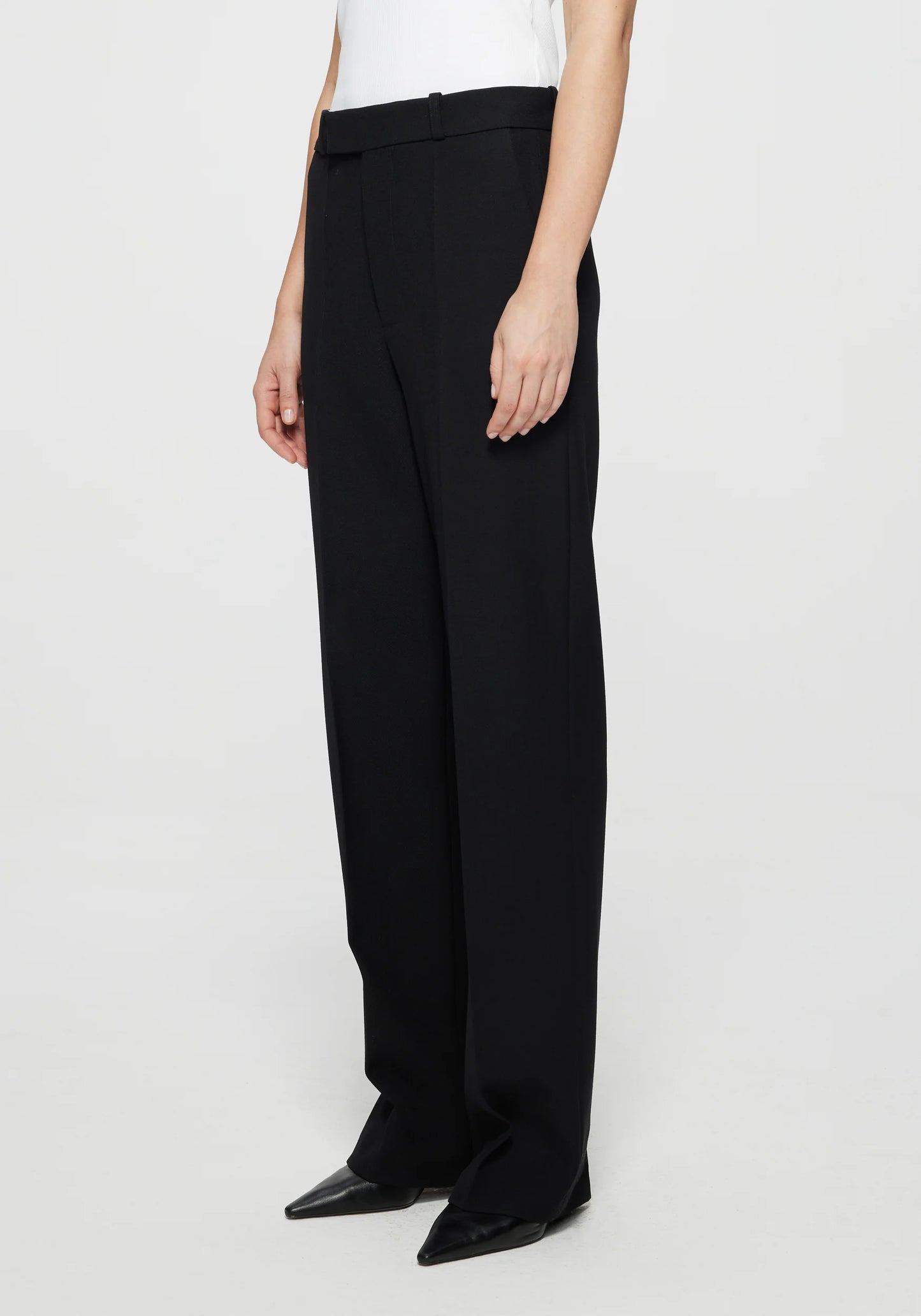 Straight Leg Tailored Black Trousers