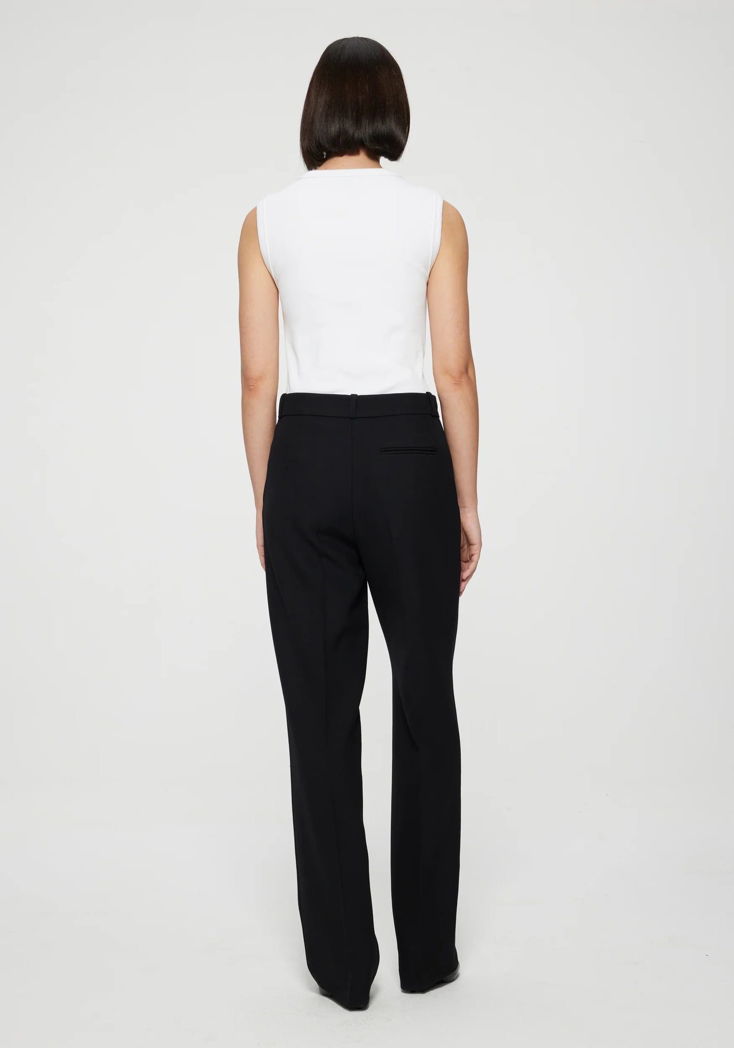 Straight Leg Tailored Black Trousers