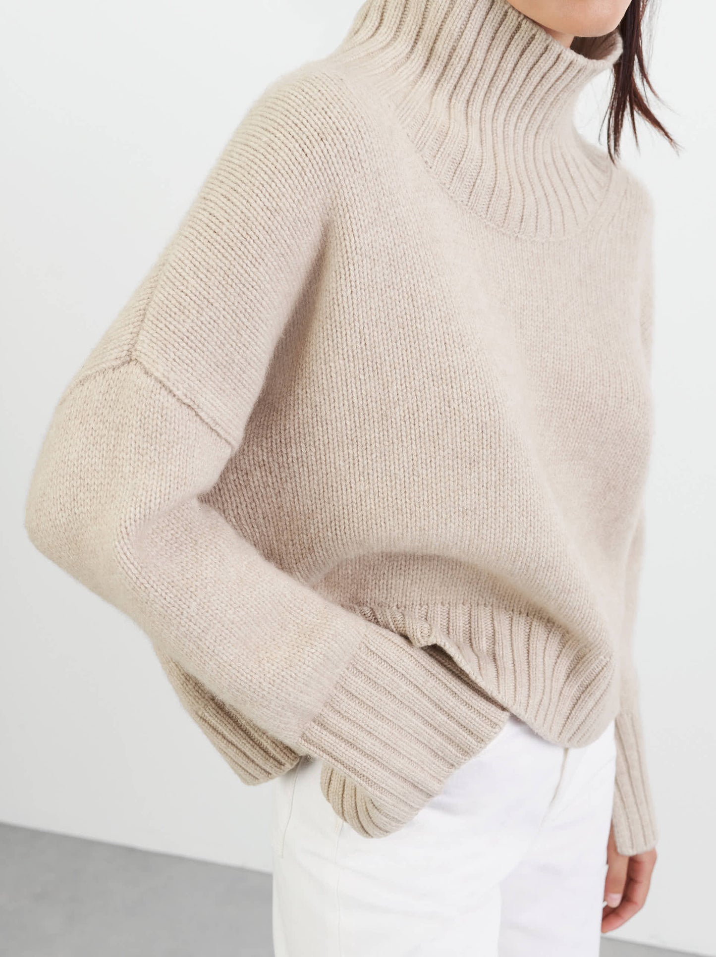Girlfriend Turtleneck - Natural Sand