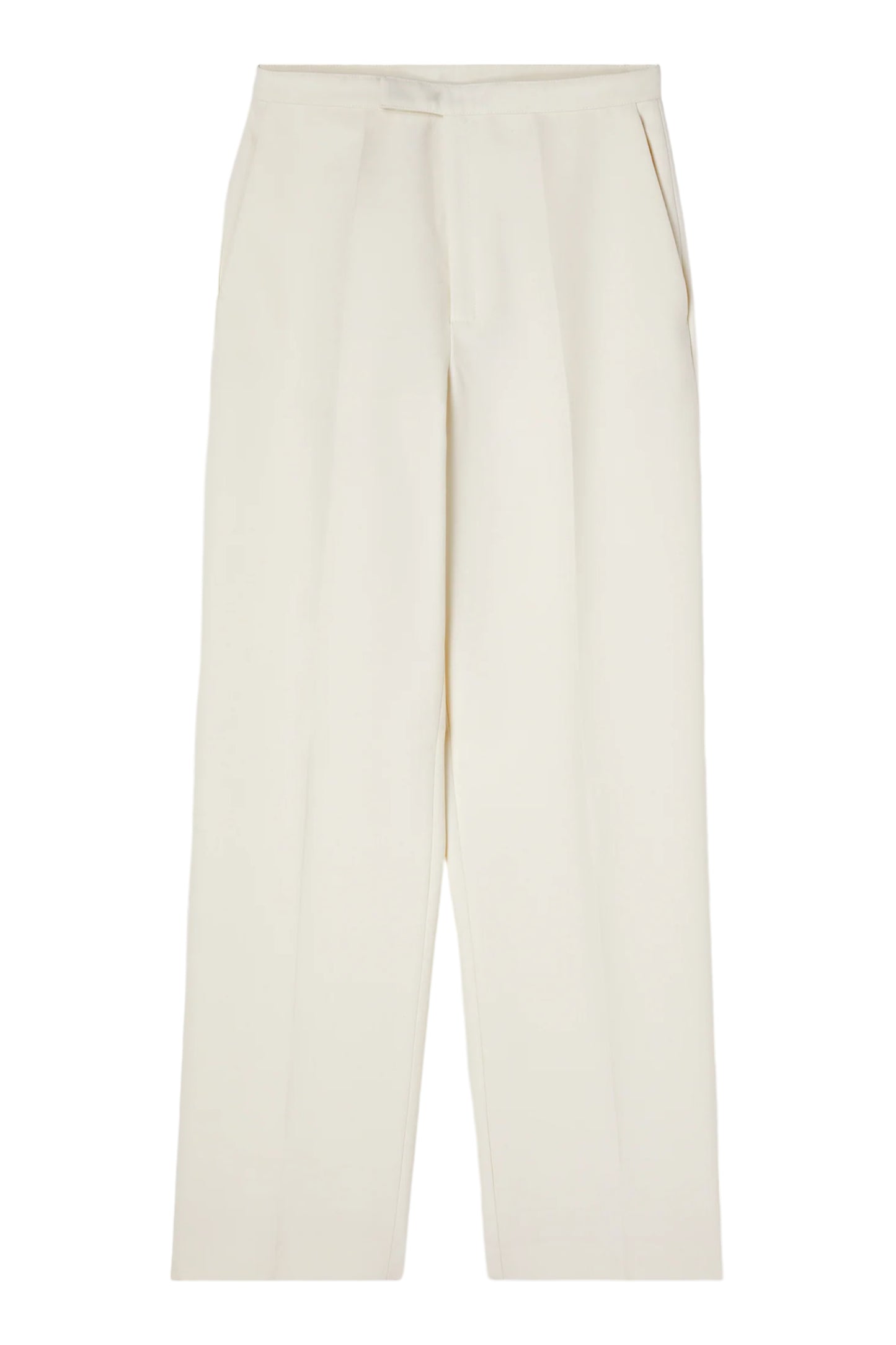 Tailored Ivory Wool Trousers