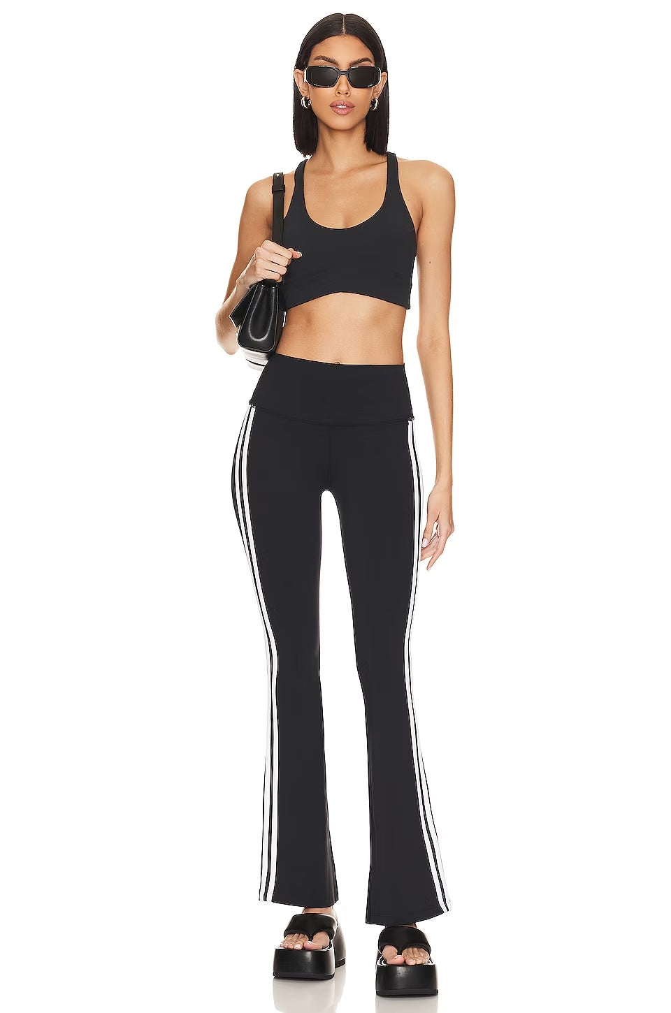 Raquel - Black High Waist Flare Leggings