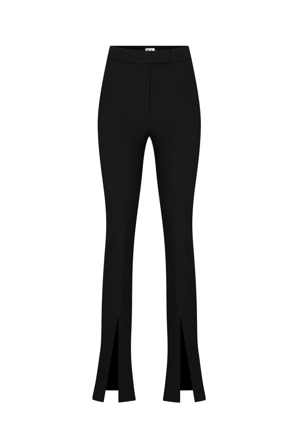 Canis - Black Trousers With Front Slit