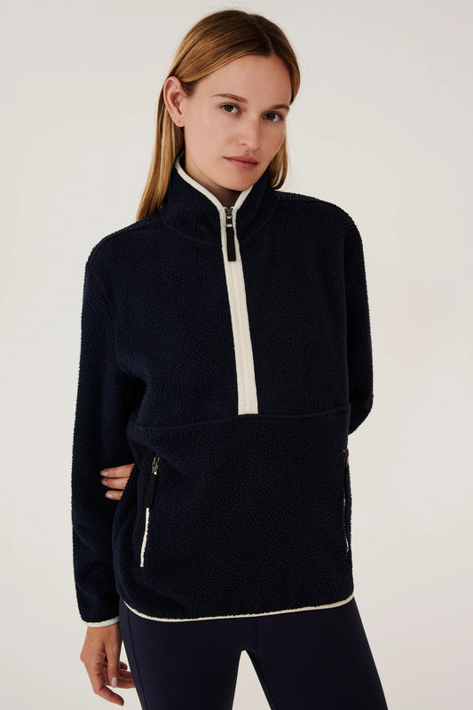 Libby - Indigo Sherpa Half Zip