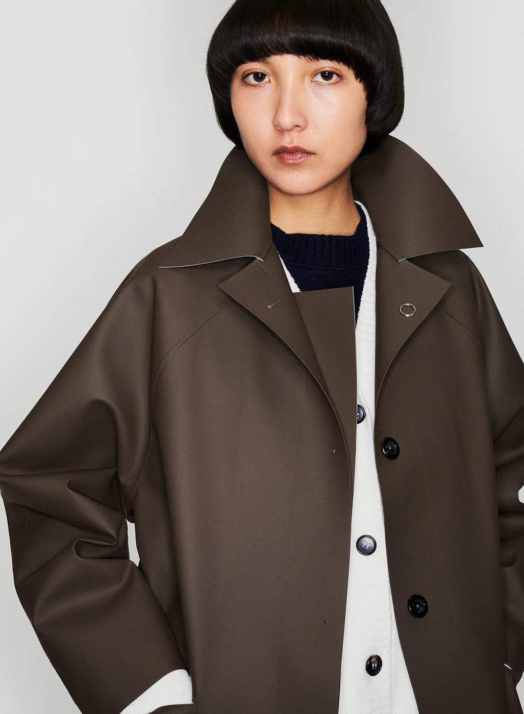 Original Long Rubber Dark Brown Coat