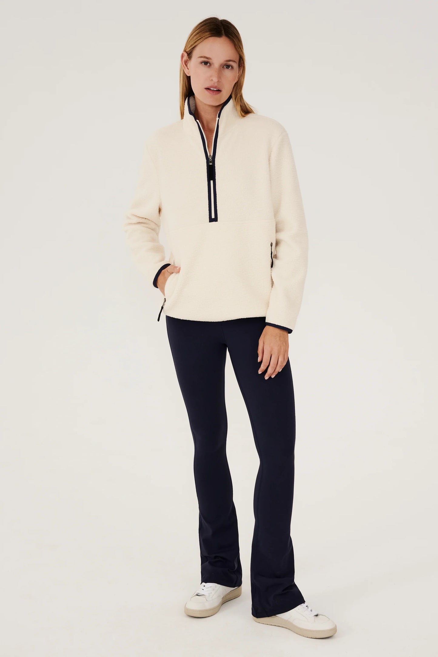 Libby - Creme Sherpa Half Zip