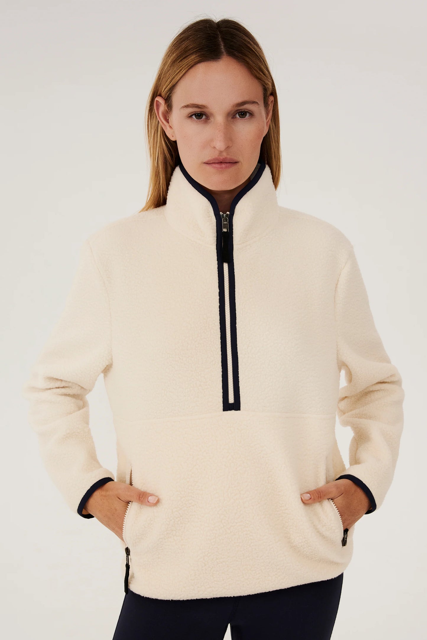 Libby - Creme Sherpa Half Zip