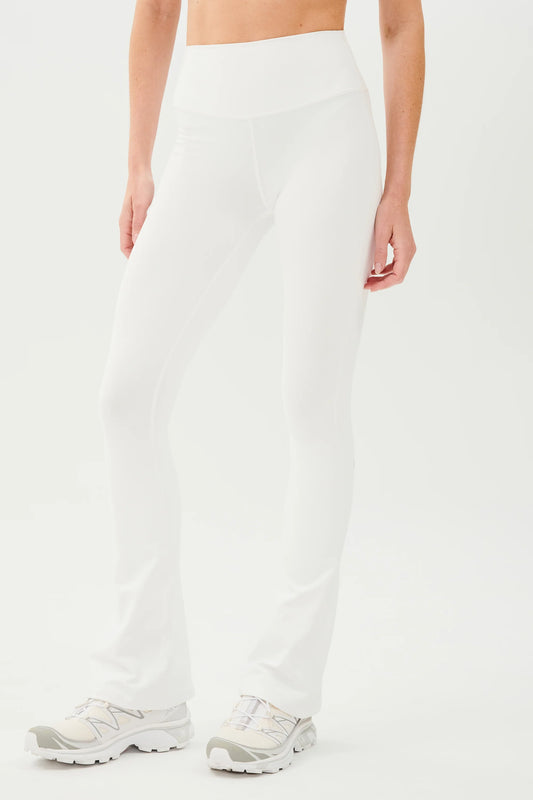 Raquel - White High Waist Flare Leggings