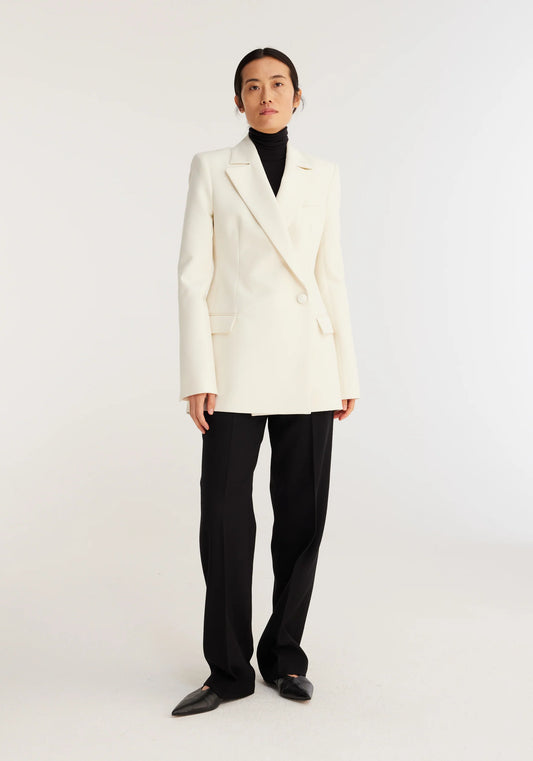 Tailored Ivory Wool Blazer