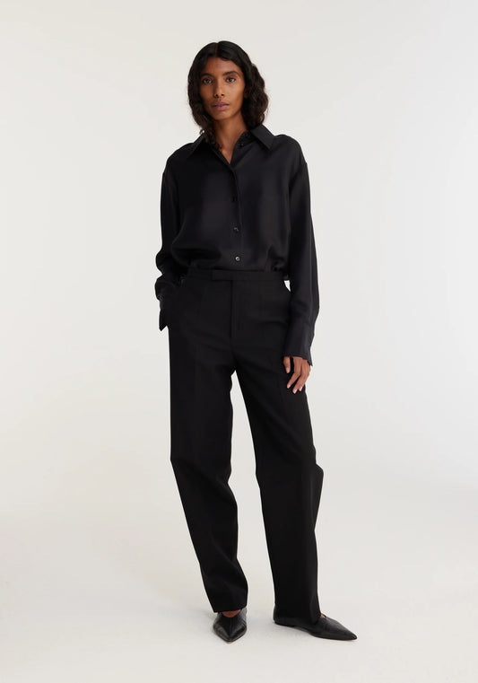 Tailored Black Wool Trousers