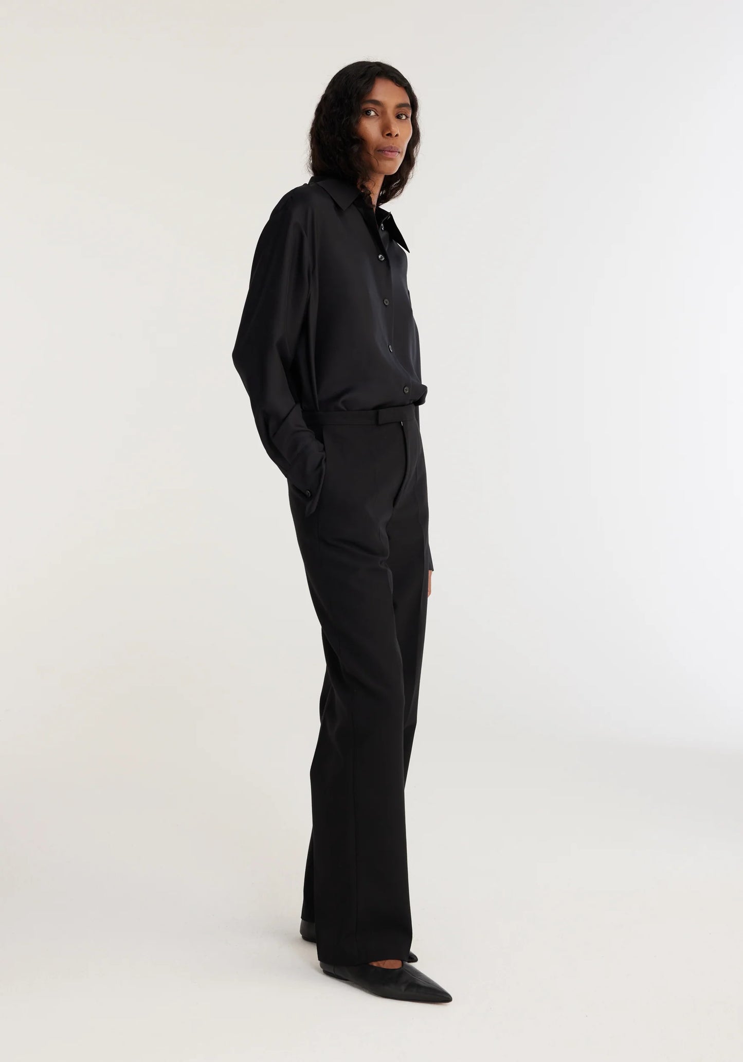 Tailored Black Wool Trousers