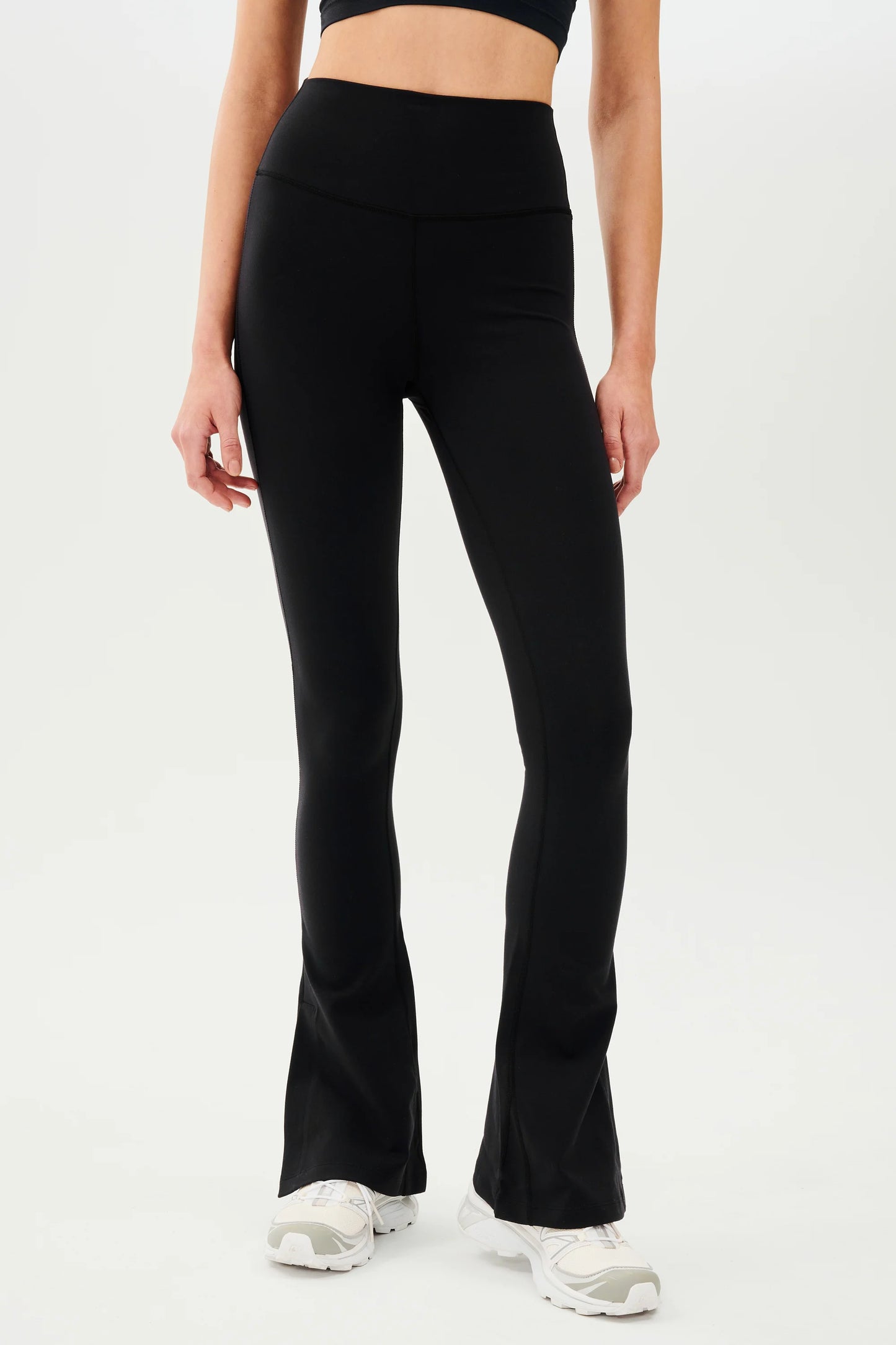 Raquel - Black High Waist Flare w/ Split Leggings