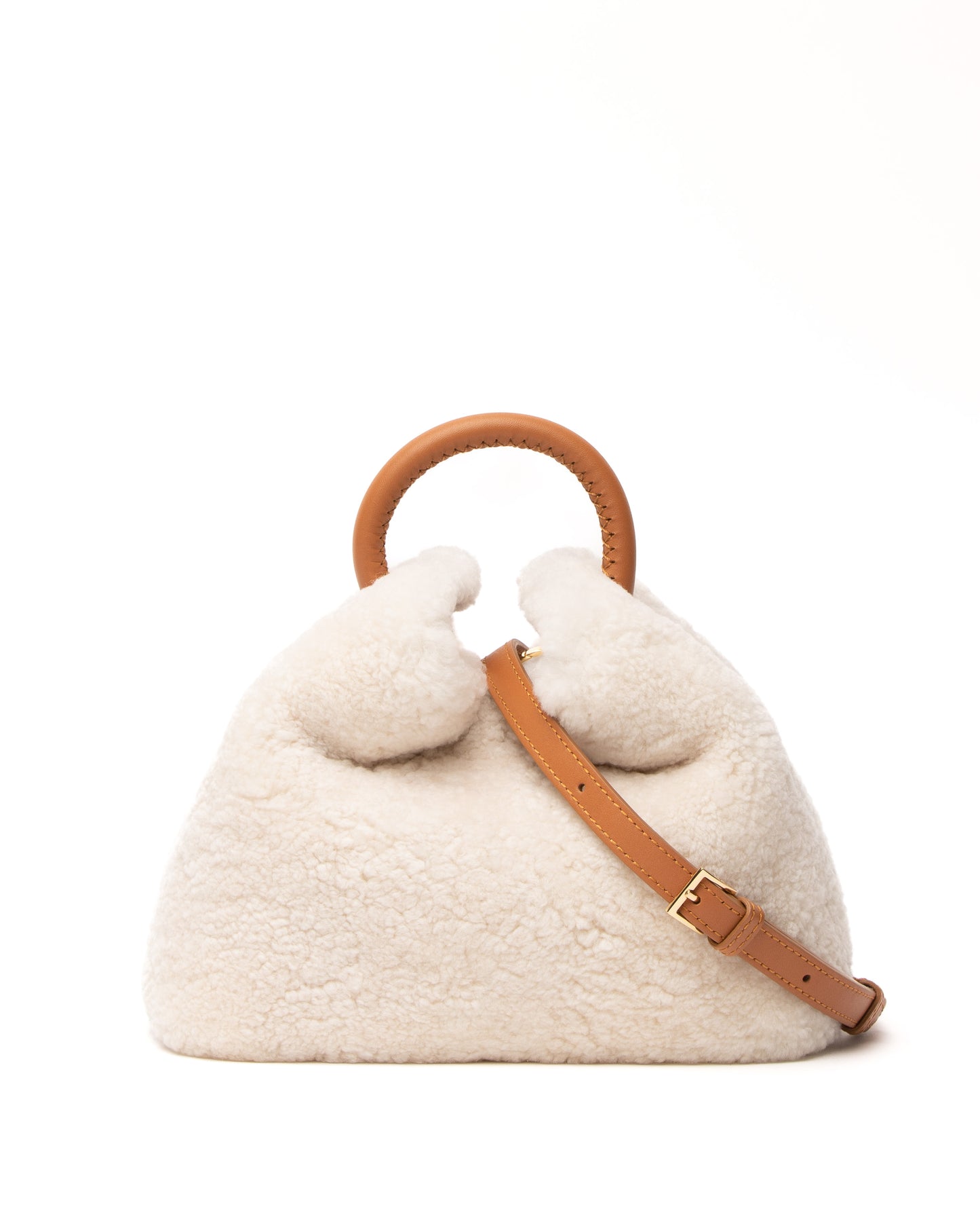 Baozi Shearling Teddy White/Caramel Bag