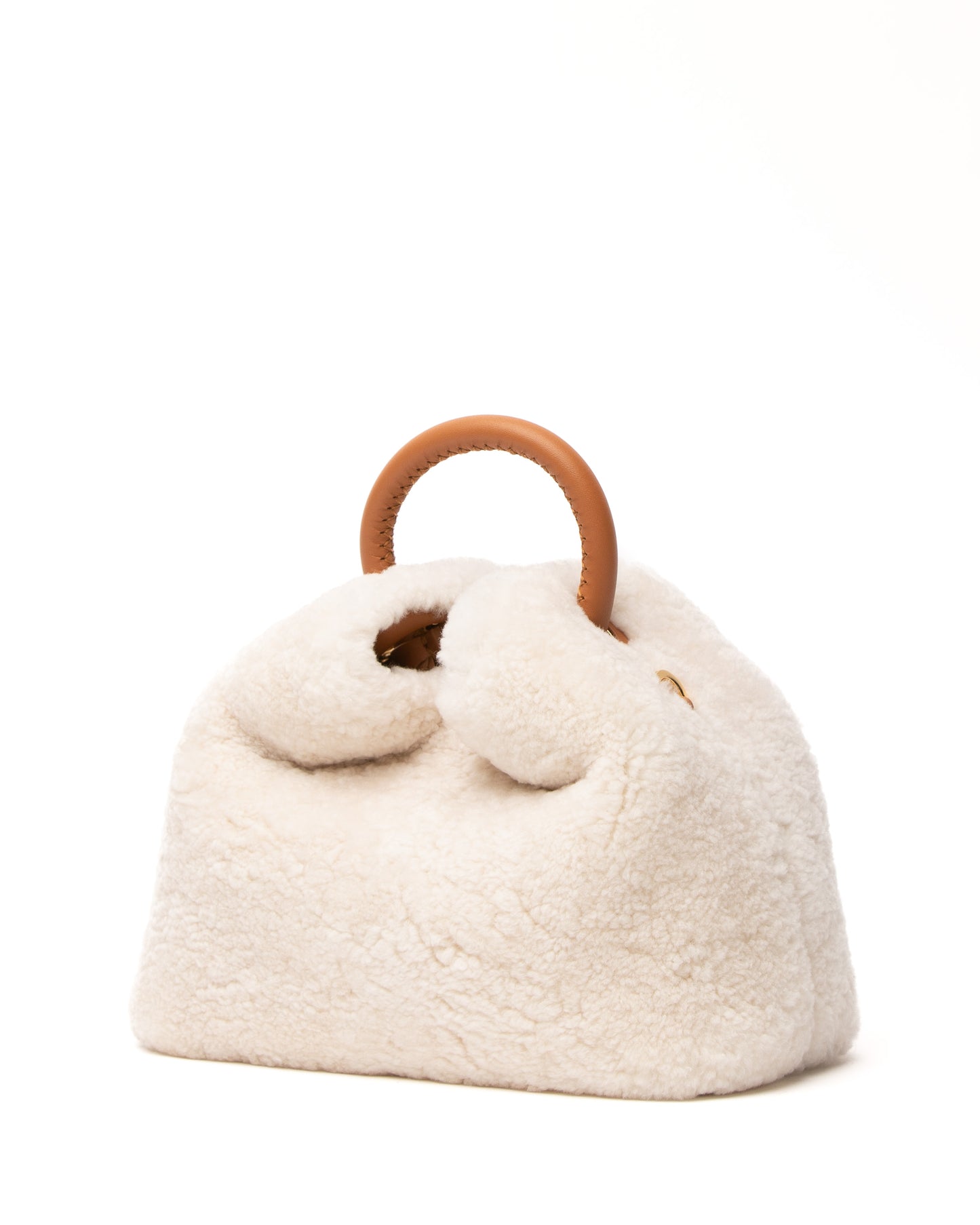 Baozi Shearling Teddy White/Caramel Bag