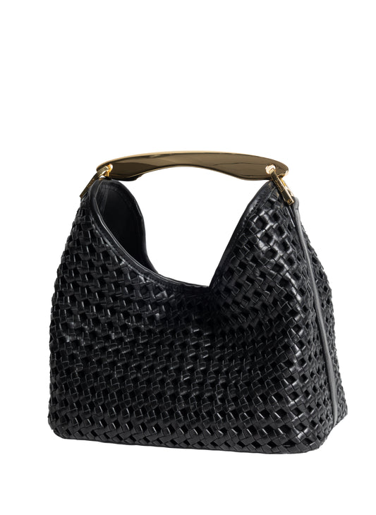 Boomerang Woven Leather Black