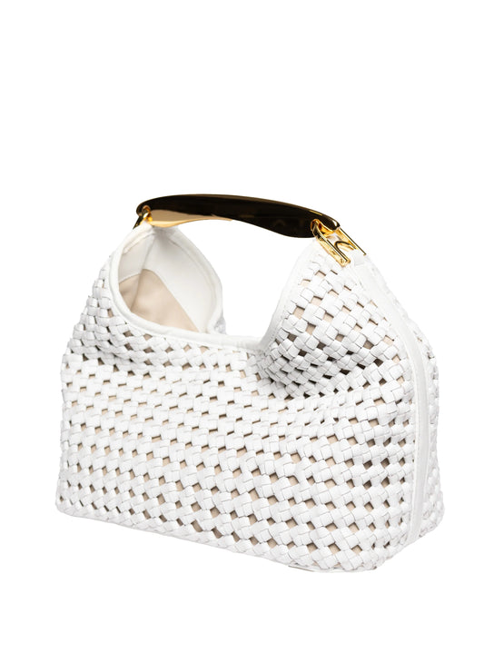 Boomerang Woven Leather White