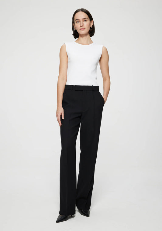 Straight Leg Tailored Black Trousers