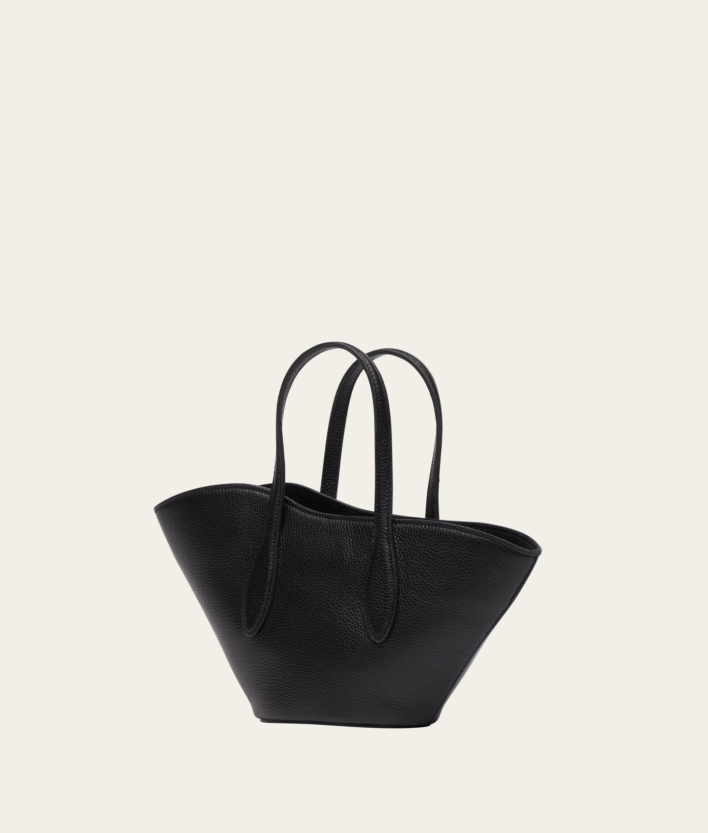 Open Tulip Tote Micro Black Bag