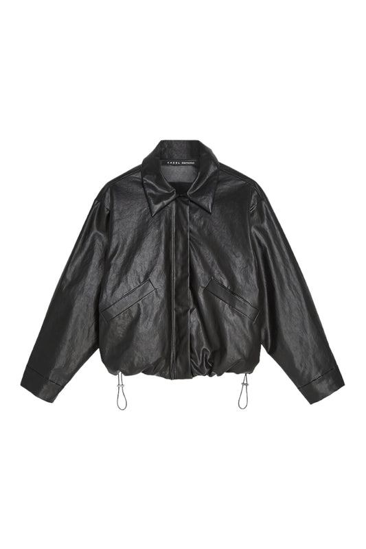 Bomber Short Oil Black Jacket