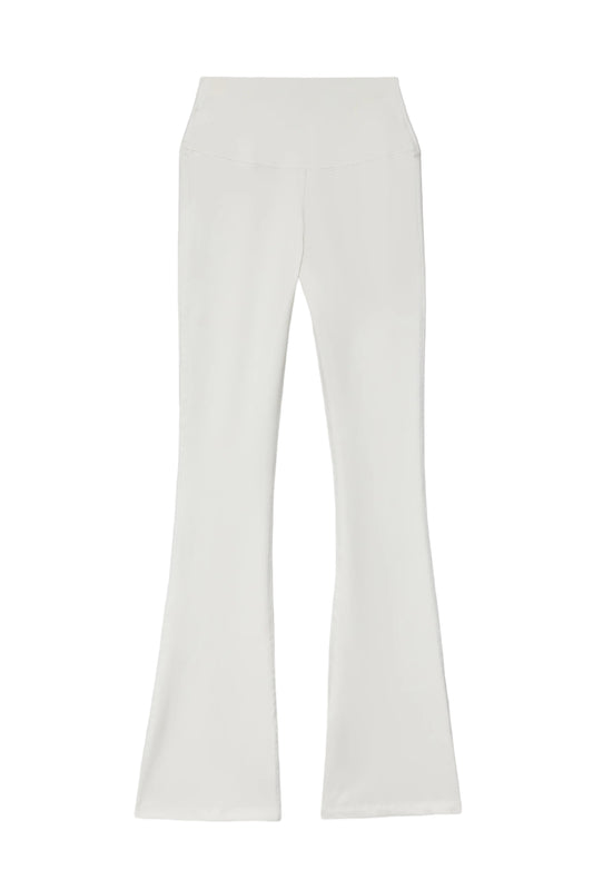 Raquel - White High Waist Flare Leggings