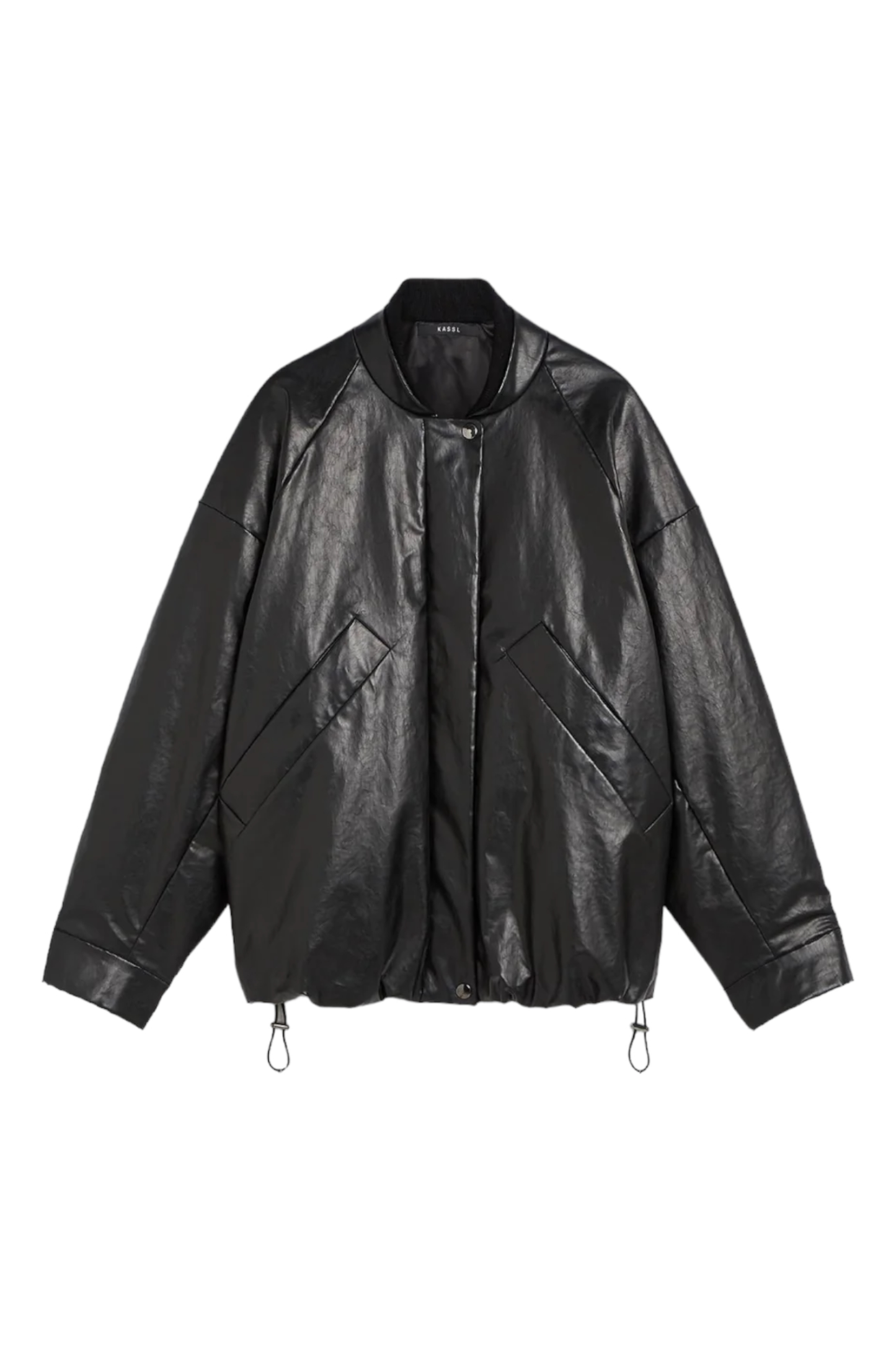 Oversized Padded Bomber Oil Black Jacket