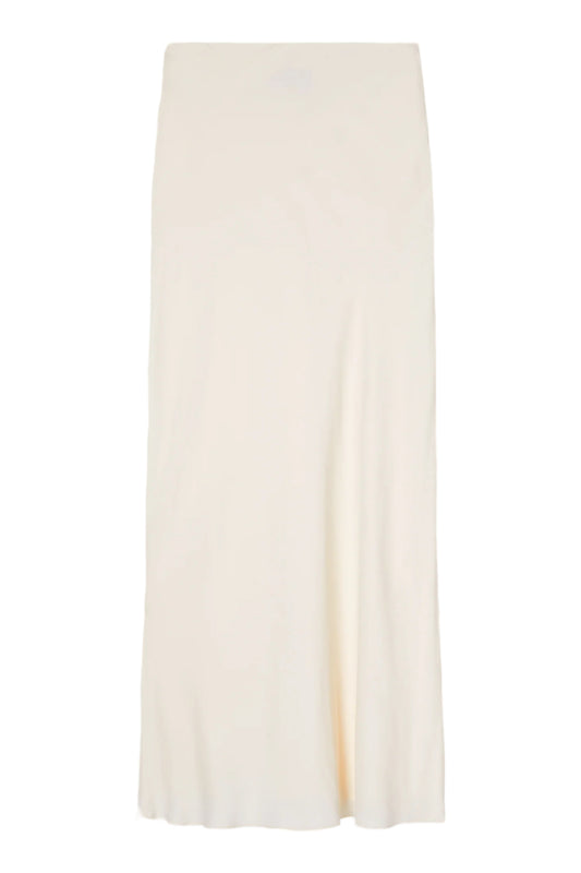 Long Cream Satin Skirt