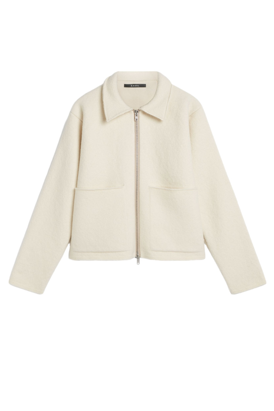 Blouson Jacket Boiled Wool - Soft White