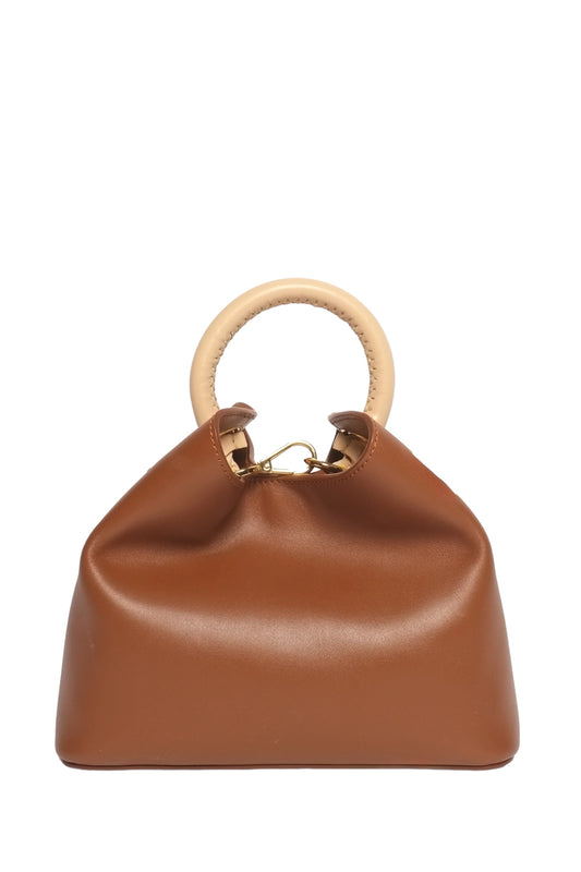 Baozi Leather Cognac/Beige Bag