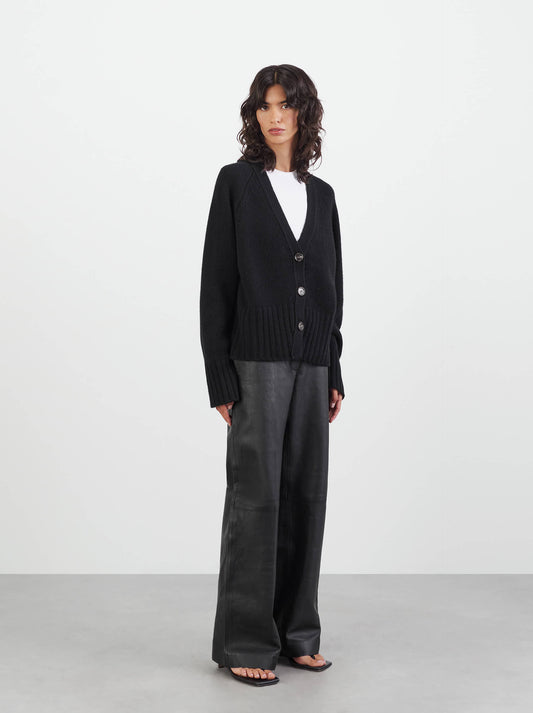 V-neck Cardigan - Black