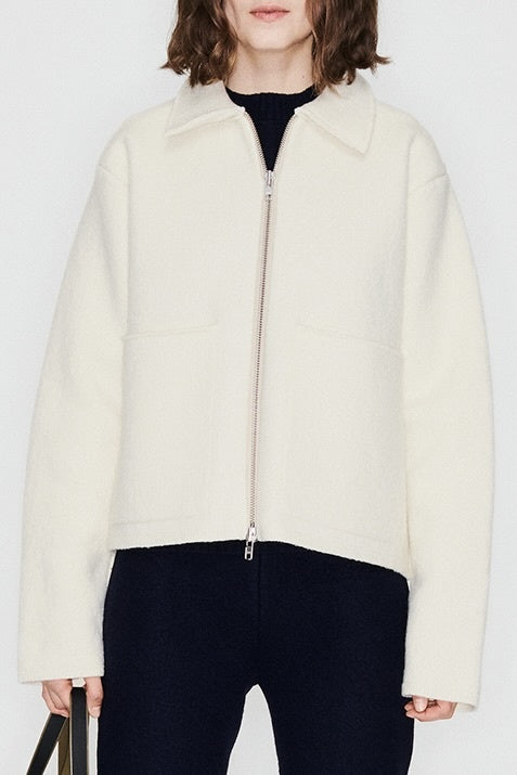 Blouson Jacket Boiled Wool - Soft White