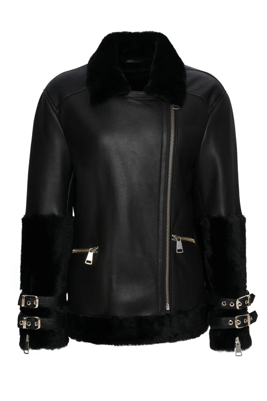 Saint - Black Shearling Jacket