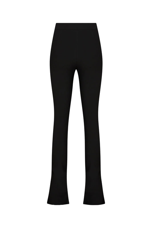 Canis - Black Trousers With Front Slit