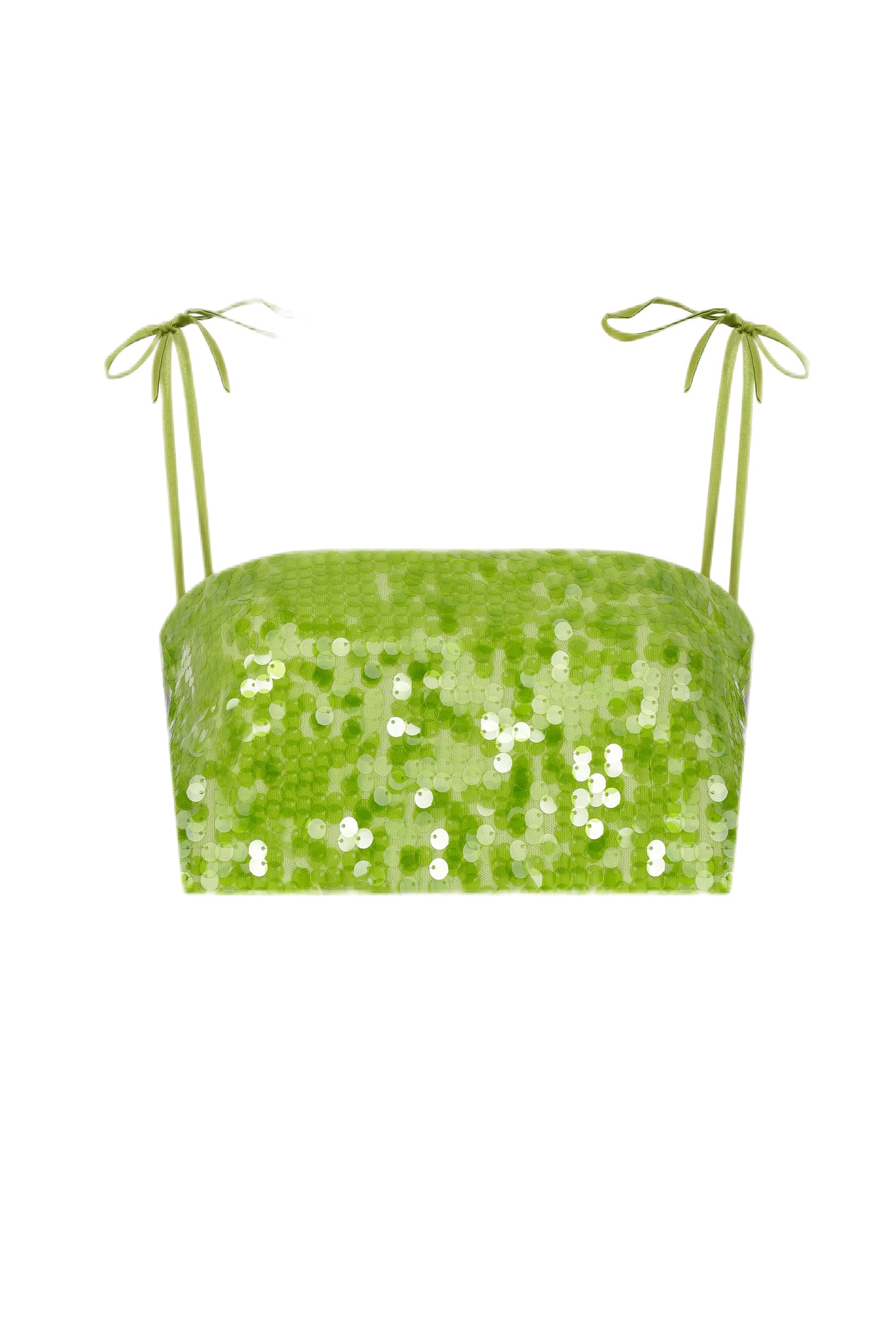 Clara - Green Sequin Crop Top