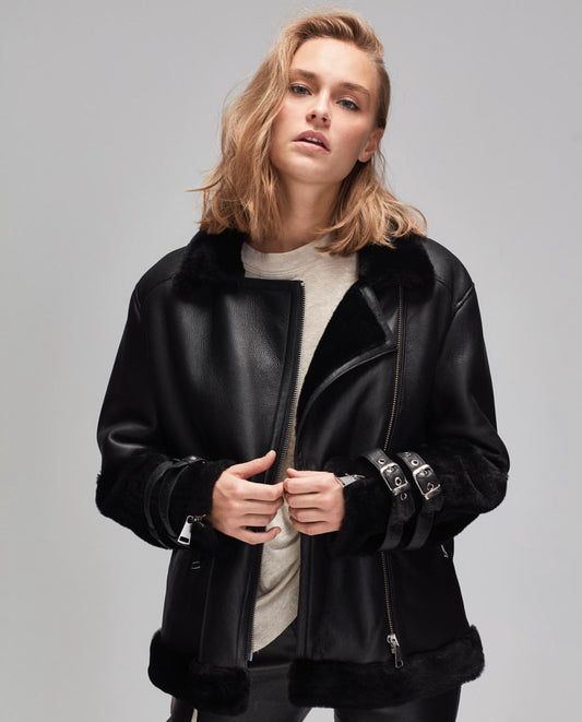 Saint - Black Shearling Jacket