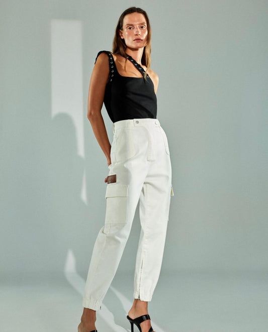 Gilda - White Cargo Jeans