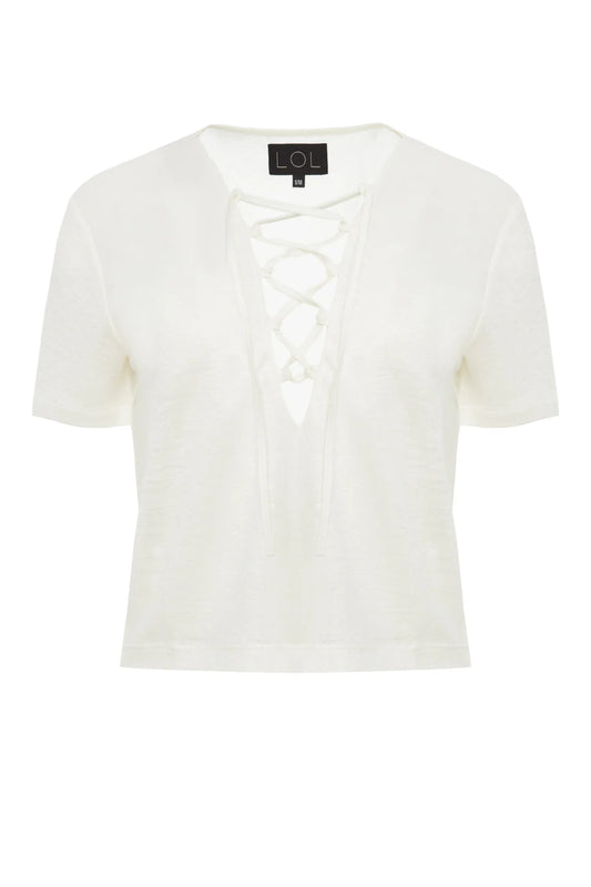 Ibiza - White Linen T-Shirt