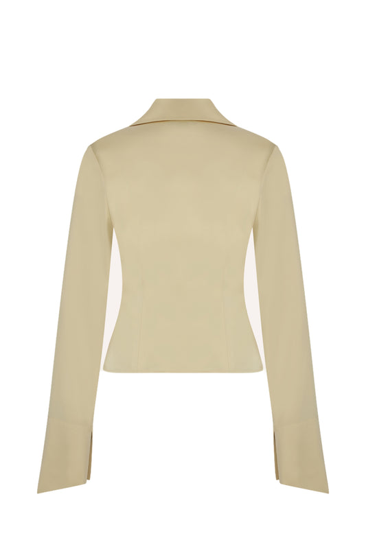 Molly - Front Drawstring Gold Blouse