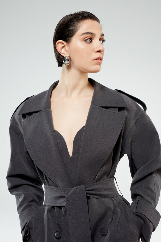Neo - Grey Corset Top